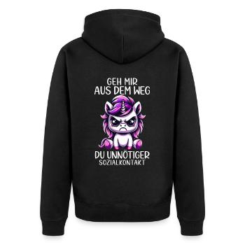 Écarte-toi de mon chemin, contact social inutile - Veste à capuche bio Premium Unisexe - noir - Dos - Nico (187cm)