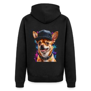Chihuahua Snapback Cap Chien Drôle Design Print - Veste à capuche bio Premium Unisexe - noir - Dos - Nico (187cm)