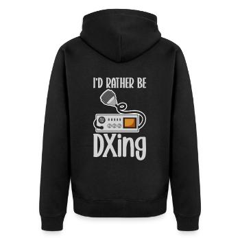 Ham Radio Amateur Radio Amateur Radio - Unisex Premium Organic Zip Hoodie - black - Back - Nico (187cm)