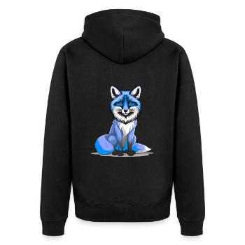 Fuchs Weisheit Weise Klug Füchse schlau Märchen - Unisex Premium Bio Zip Hoodie - Schwarz - Hinten - Nico (187cm)
