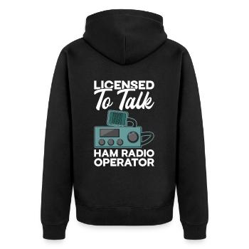 Ham Radio Amateur Radio Amateur Radio - Unisex Premium Organic Zip Hoodie - black - Back - Nico (187cm)