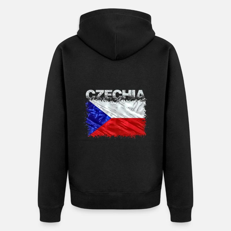 Tschechien - Unisex Premium Bio Zip Hoodie - Schwarz