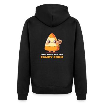 Candy Corn Juste ici pour le Candy Corn - Veste à capuche bio Premium Unisexe - noir - Dos - Nico (187cm)