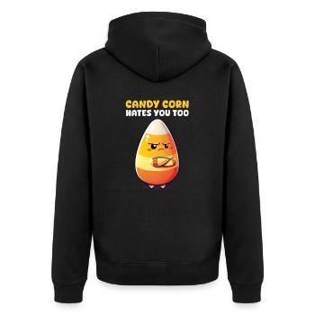 Bonbons au maïs Les bonbons au maïs vous détestent aussi - Veste à capuche bio Premium Unisexe - noir - Dos - Nico (187cm)