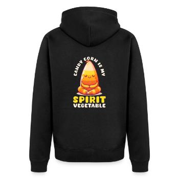 Candy Corn Candy Corn ist mein Spirit-Gemüse - Unisex Premium Bio Zip Hoodie - Schwarz - Hinten - Nico (187cm)