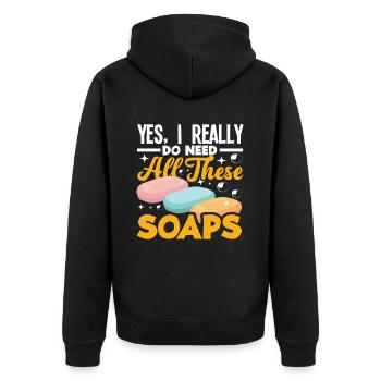 Oui, j’ai besoin de ces savons pour la fabrication de savon - Veste à capuche bio Premium Unisexe - noir - Dos - Nico (187cm)
