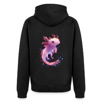 Axolotl lumineux mystique pour les amoureux des animaux - Veste à capuche bio Premium Unisexe - noir - Dos - Nico (187cm)
