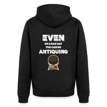 Even on a bad day, you can - Unisex Premium Organic Zip Hoodie - black - Back - Nico (187cm)
