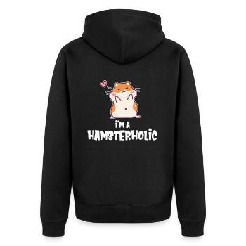 Je suis une amoureuse des hamsterhols, une mignonne - Veste à capuche bio Premium Unisexe - noir - Dos - Nico (187cm)