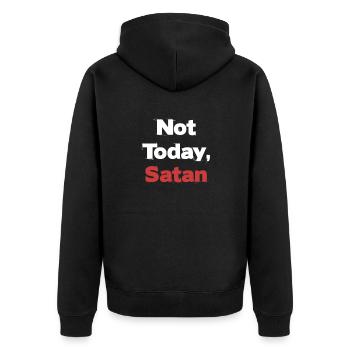 Not Today, Satan Antichrist Humor Gothic - Unisex Premium Organic Zip Hoodie - black - Back - Nico (187cm)