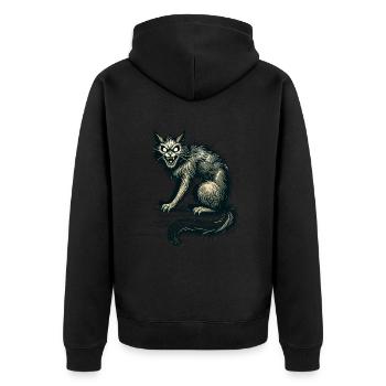 Magische Hexenkatze Entsetzliche Horror Katze - Unisex Premium Bio Zip Hoodie - Schwarz - Hinten - Nico (187cm)