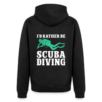 Scuba Diving Diver - Unisex Premium Bio Zip Hoodie - Schwarz - Hinten - Nico (187cm)