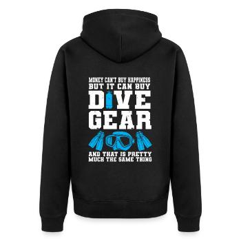 Scuba Diving Diver - Unisex Premium Bio Zip Hoodie - Schwarz - Hinten - Nico (187cm)