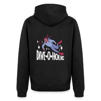 Scuba Diving Diver - Unisex Premium Bio Zip Hoodie - Schwarz - Hinten - Nico (187cm)