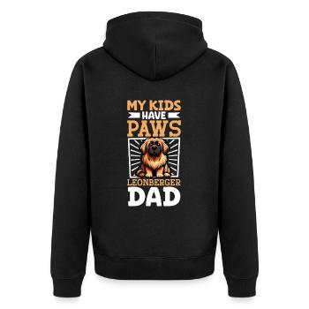 Leonberger Papa - Unisex Premium Organic Zip Hoodie - black - Back - Nico (187cm)