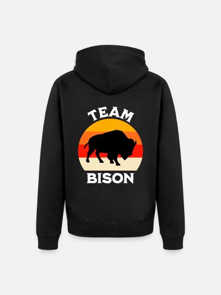 Bison Prairie Bison Sayings - Unisex Premium Organic Zip Hoodie - black