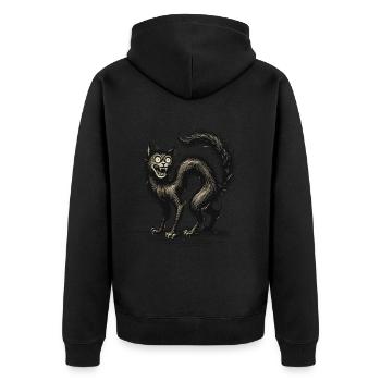 Magische Hexenkatze Entsetzliche Horror Katze - Unisex Premium Bio Zip Hoodie - Schwarz - Hinten - Nico (187cm)