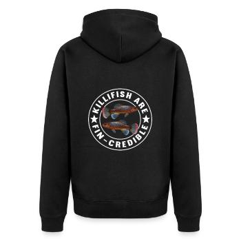 Killifish Quarium Fish - Unisex Premium Organic Zip Hoodie - black - Back - Nico (187cm)