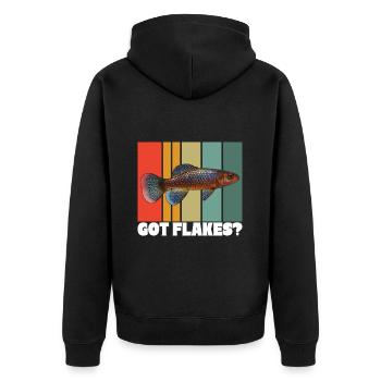 Killifish Quarium Fish - Unisex Premium Organic Zip Hoodie - black - Back - Nico (187cm)