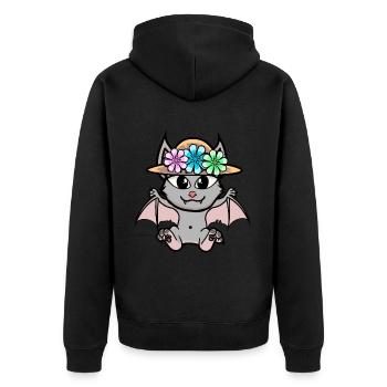 Halloween Bat Bats Kids Child - Unisex Premium Organic Zip Hoodie - black - Back - Nico (187cm)