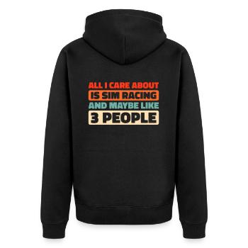 Sim Racing - Unisex Premium Bio Zip Hoodie - Schwarz - Hinten - Nico (187cm)