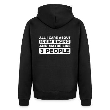 Sim Racing - Unisex Premium Organic Zip Hoodie - black - Back - Nico (187cm)