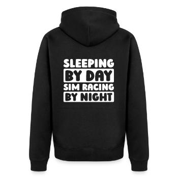 Sim Racing - Unisex Premium Organic Zip Hoodie - black - Back - Nico (187cm)