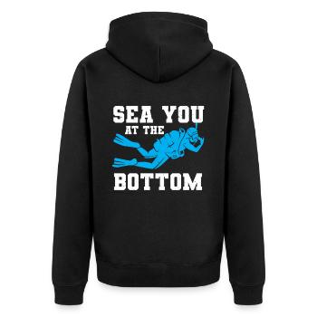 Scuba Diving Diver - Unisex Premium Bio Zip Hoodie - Schwarz - Hinten - Nico (187cm)