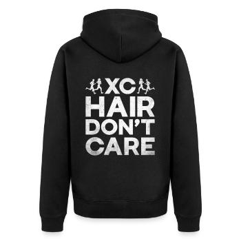 XC Running Cross Country Runner XC Runner - Unisex Premium Bio Zip Hoodie - Schwarz - Hinten - Nico (187cm)
