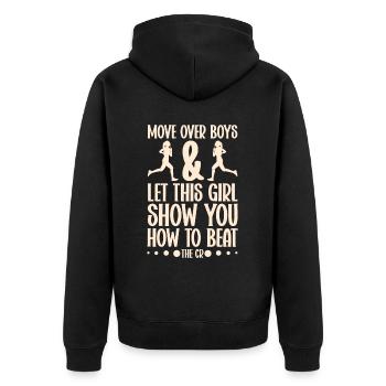 XC Running Cross Country Runner XC Runner - Unisex Premium Bio Zip Hoodie - Schwarz - Hinten - Nico (187cm)