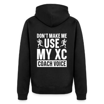 XC Running Cross Country Runner XC Runner - Unisex Premium Bio Zip Hoodie - Schwarz - Hinten - Nico (187cm)