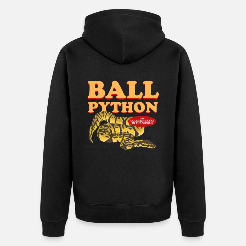 King Python Python Snakes Gift - Unisex Premium Organic Zip Hoodie - black