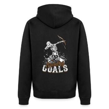 Bogenschießen Bogenschütze Archery Goals - Unisex Premium Bio Zip Hoodie - Schwarz - Hinten - Nico (187cm)