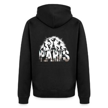 Parkour Parkour Runner Paris - Unisex Premium Organic Zip Hoodie - black - Back - Nico (187cm)