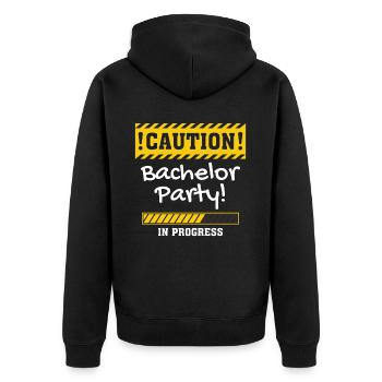 Enterrement de vie de jeune fille de garçon - Veste à capuche bio Premium Unisexe - noir - Dos - Nico (187cm)