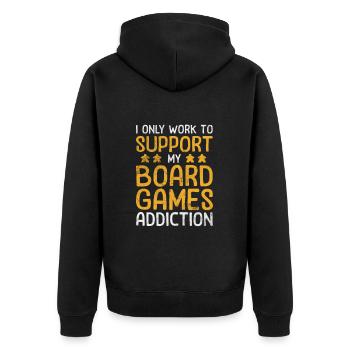 Brettspiel - Unisex Premium Bio Zip Hoodie - Schwarz - Hinten - Nico (187cm)