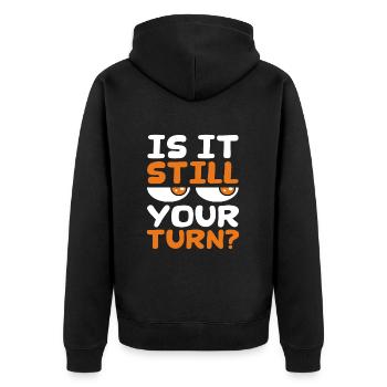 Brettspiel Brettspiele Spieleabend Spiele Geschenk - Unisex Premium Bio Zip Hoodie - Schwarz - Hinten - Nico (187cm)