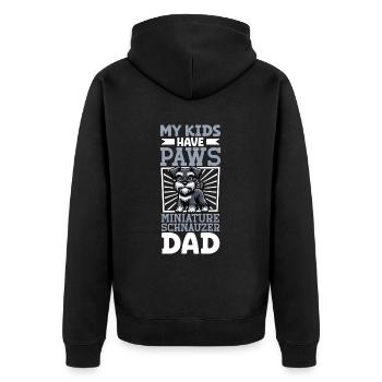 Papa Schnauzer nain - Veste à capuche bio Premium Unisexe - noir - Dos - Nico (187cm)