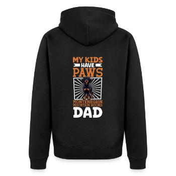 Montenegrin Mountain Hound Papa - Unisex Premium Organic Zip Hoodie - black - Back - Nico (187cm)