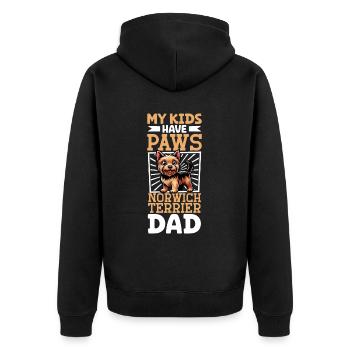 Papa terrier de Norwich - Veste à capuche bio Premium Unisexe - noir - Dos - Nico (187cm)