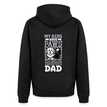 Bobtail Dad - Unisex Premium Organic Zip Hoodie - black - Back - Nico (187cm)