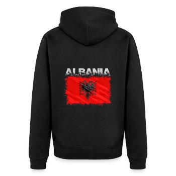 Albanie - Veste à capuche bio Premium Unisexe - noir - Dos - Nico (187cm)