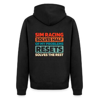 Sim Racing - Unisex Premium Organic Zip Hoodie - black - Back - Nico (187cm)