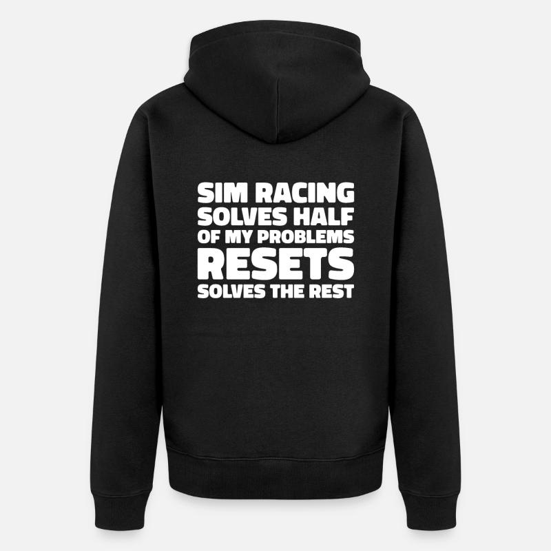 Sim Racing - Unisex Premium Bio Zip Hoodie - Schwarz