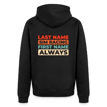 Sim Racing - Unisex Premium Organic Zip Hoodie - black - Back - Nico (187cm)