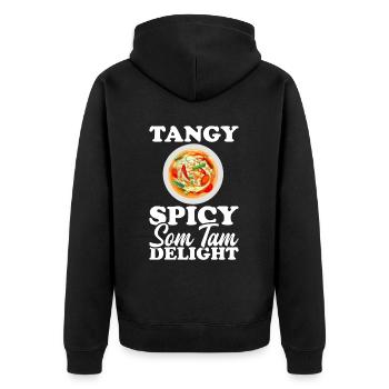 Som Tam Thai Papaya Salad Thai Salad Thai Food - Unisex Premium Organic Zip Hoodie - black - Back - Nico (187cm)