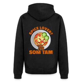 Som Tam Thai Papaya Salad Thai Salad Thai Food - Unisex Premium Organic Zip Hoodie - black - Back - Nico (187cm)