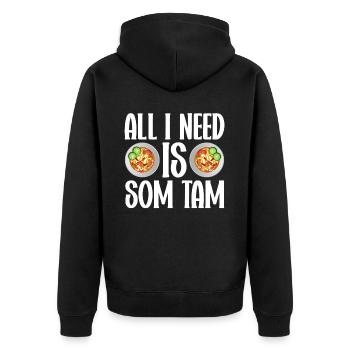 Som Tam Thai Papaya Salad Thai Salad Thai Food - Unisex Premium Organic Zip Hoodie - black - Back - Nico (187cm)