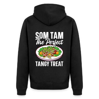 Som Tam Thai Papaya Salad Thai Salad Thai Food - Unisex Premium Organic Zip Hoodie - black - Back - Nico (187cm)