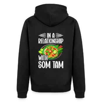Som Tam Thai Papaya Salad Thai Salad Thai Food - Unisex Premium Organic Zip Hoodie - black - Back - Nico (187cm)